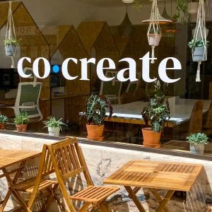 Janela CoCreate Coworking space display